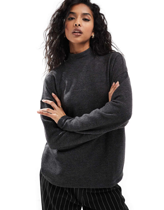 High Neck Oversized Jersey Top