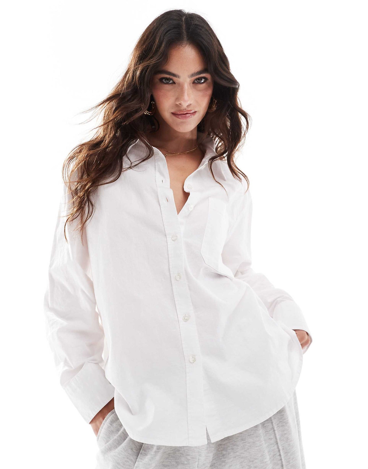 Oversized Shirt With Wide Cuff Sleeves