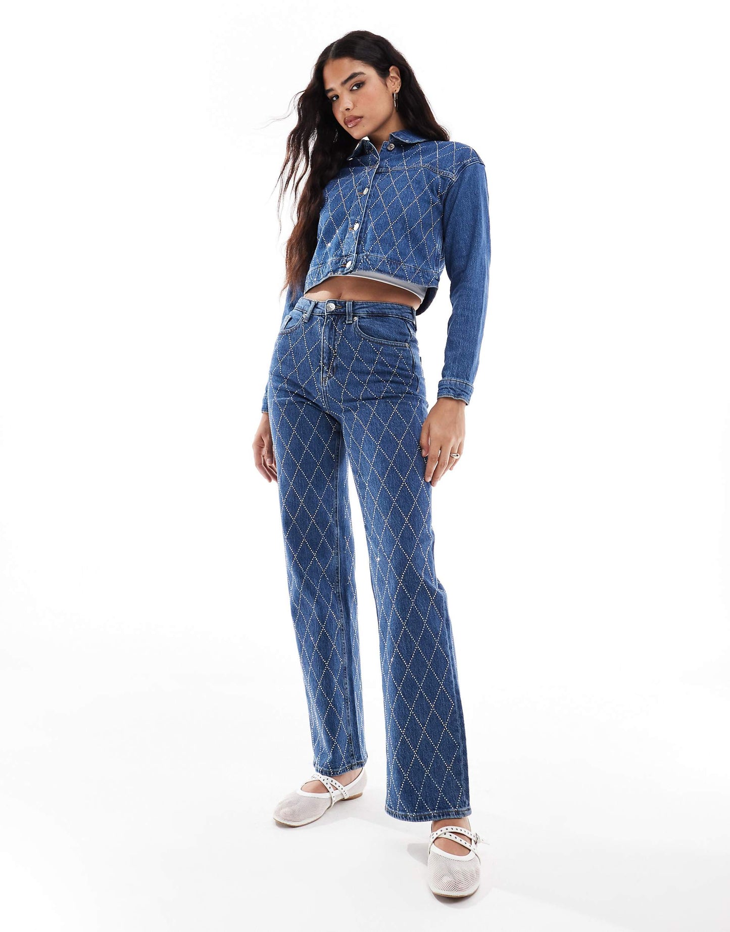 Rhinestone Denim Jacket Co-Ord