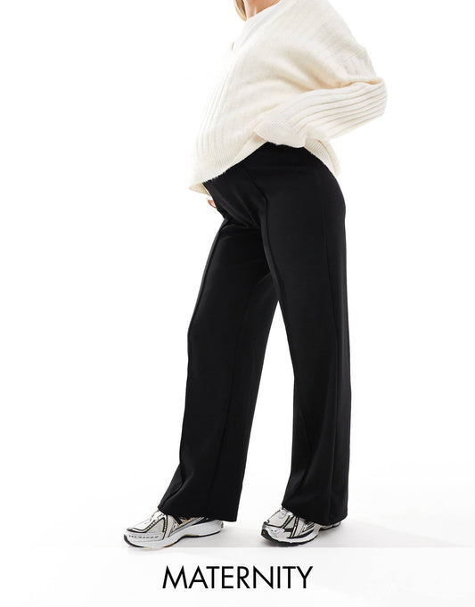 Maternity Pleat Front Wide Leg Trousers