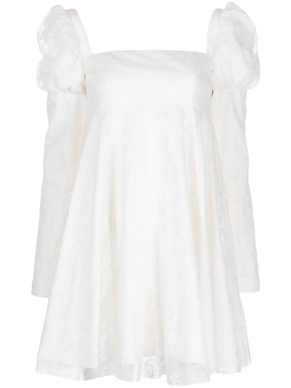 Romantic Juliet-Sleeved Short Dress