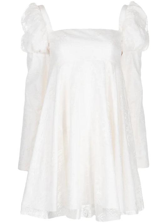 Romantic Juliet-Sleeved Short Dress