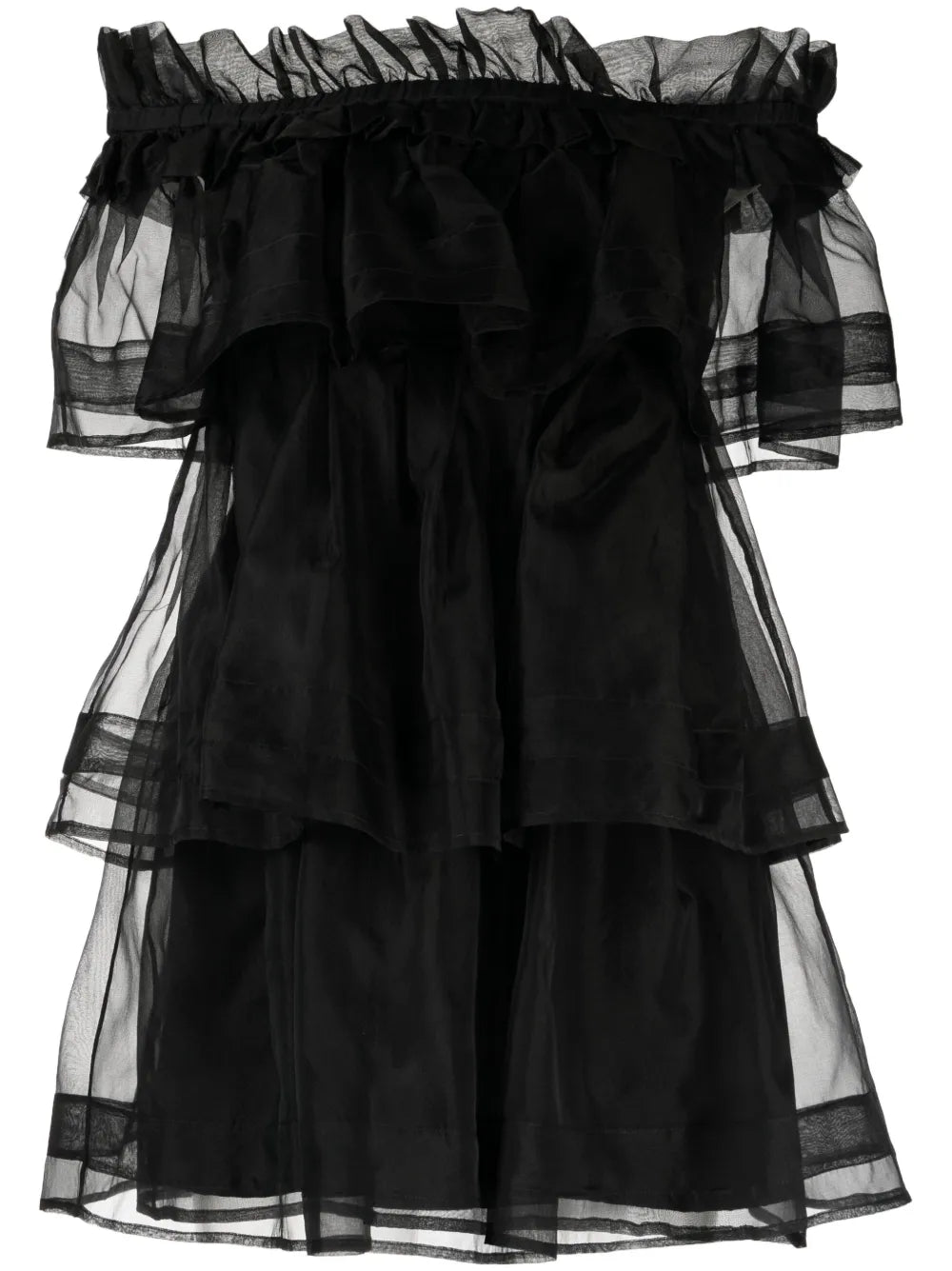 Petal Layered Silk Mini Dress