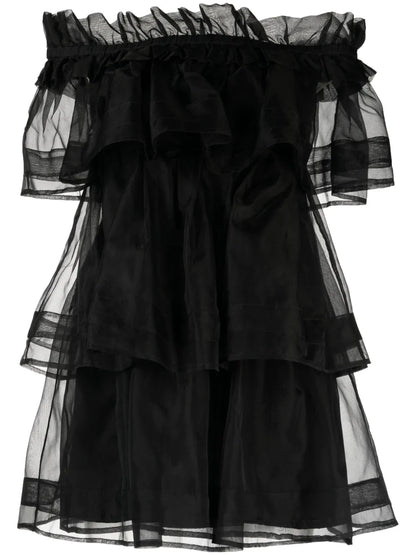 Petal Layered Silk Mini Dress