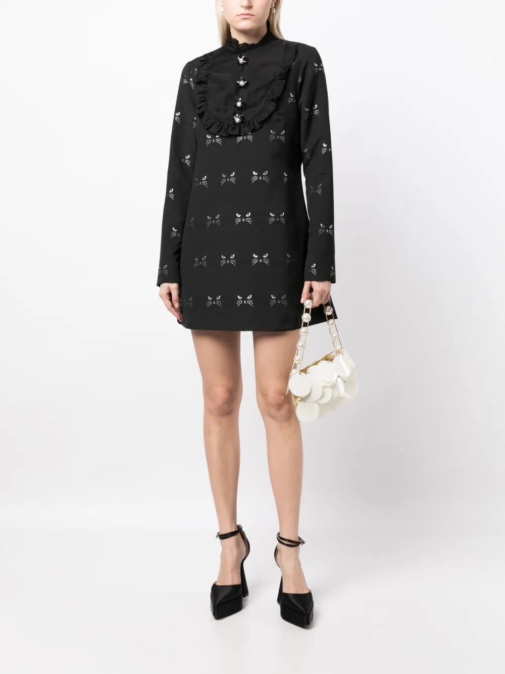 Tempo Patterned Jacquard Mini Dress