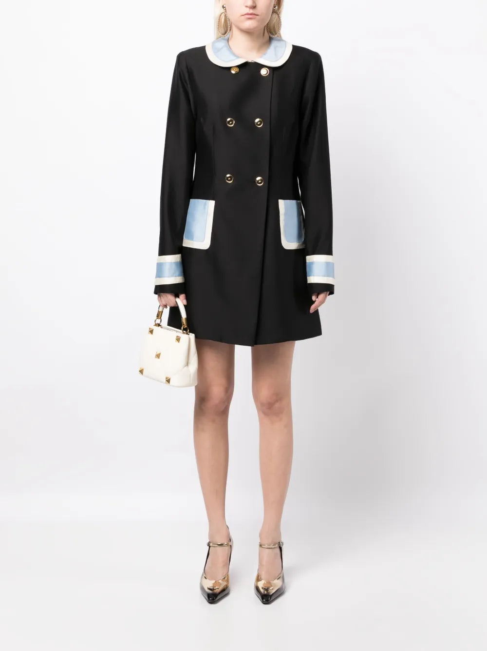 Broadcast Colour-Block Double-Breasted Coat
