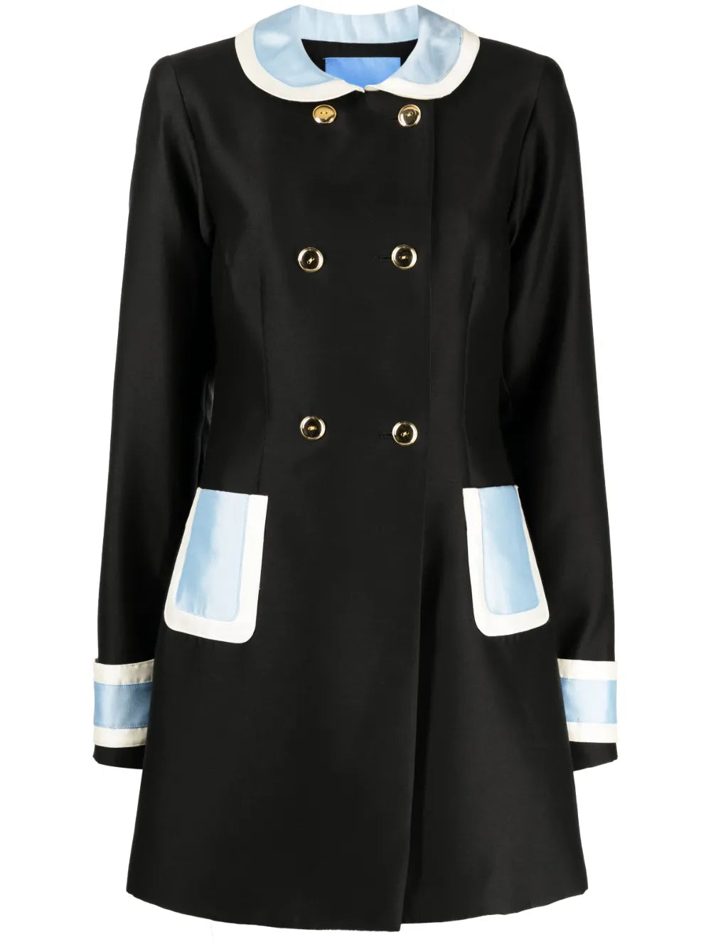 Broadcast Colour-Block Double-Breasted Coat