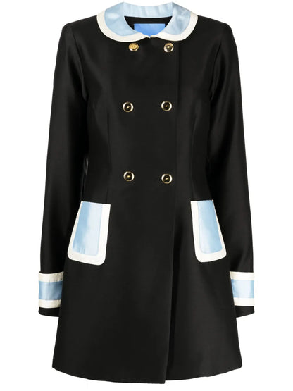 Broadcast Colour-Block Double-Breasted Coat