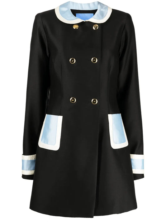 Broadcast Colour-Block Double-Breasted Coat