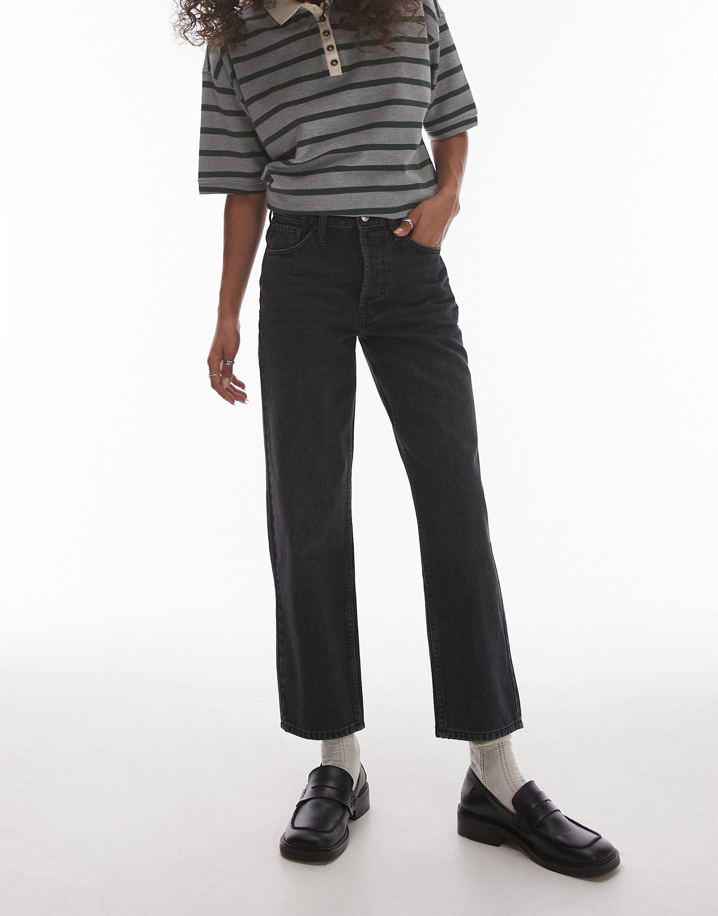 Runway Mid Rise Straight Cropped Jean