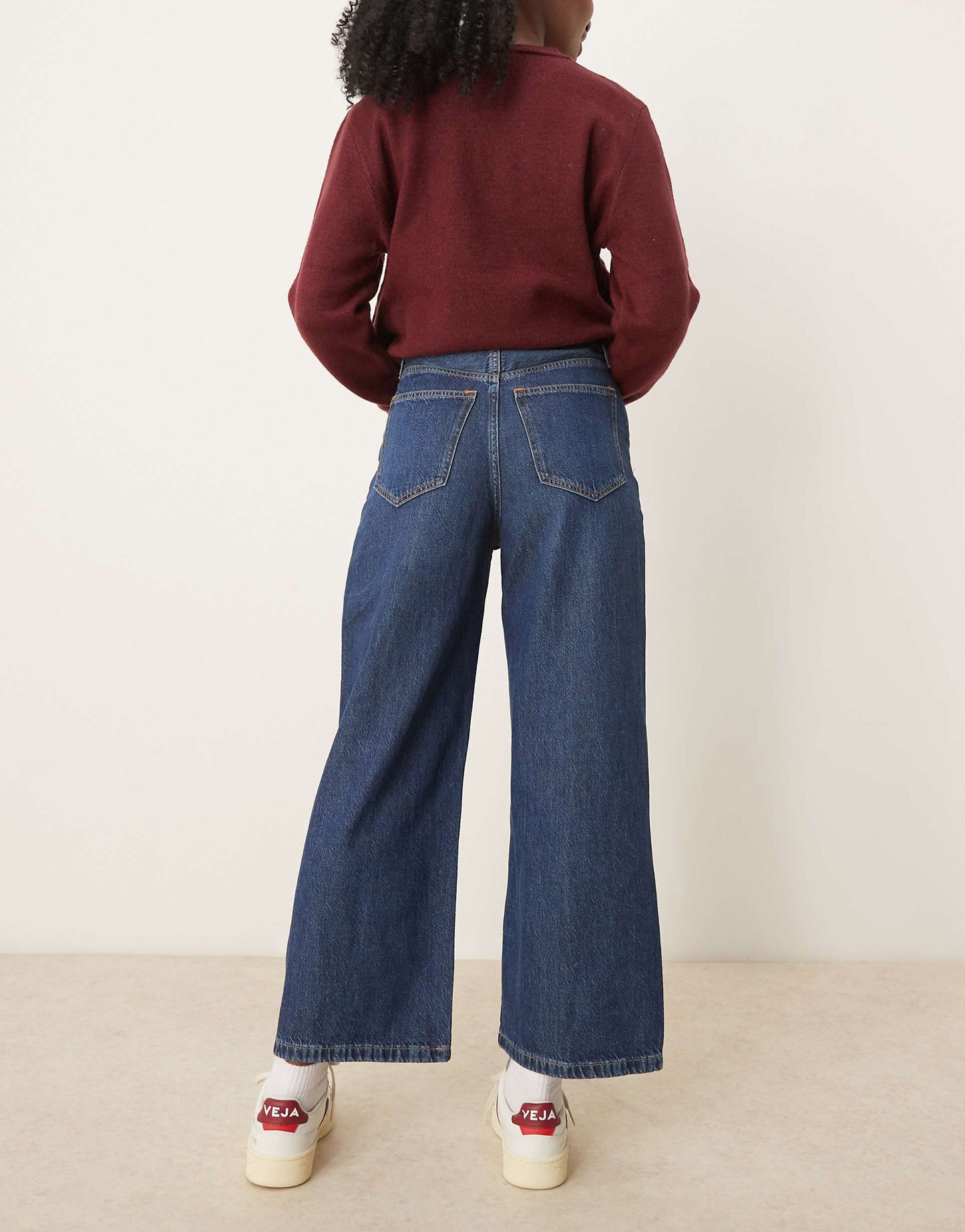 High Rise Cropped Wide Leg Jean