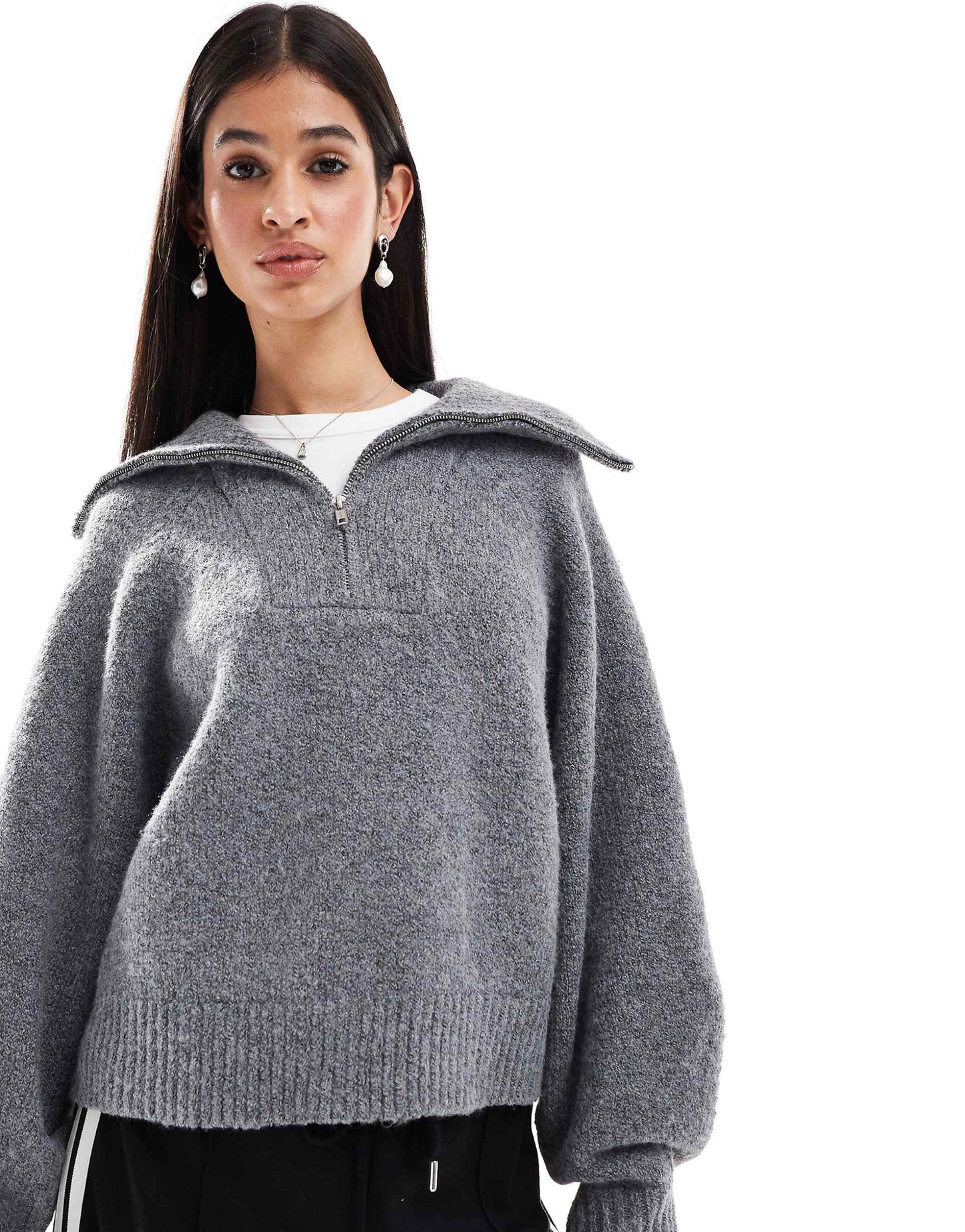 Funnel Neck Jumper With Zip