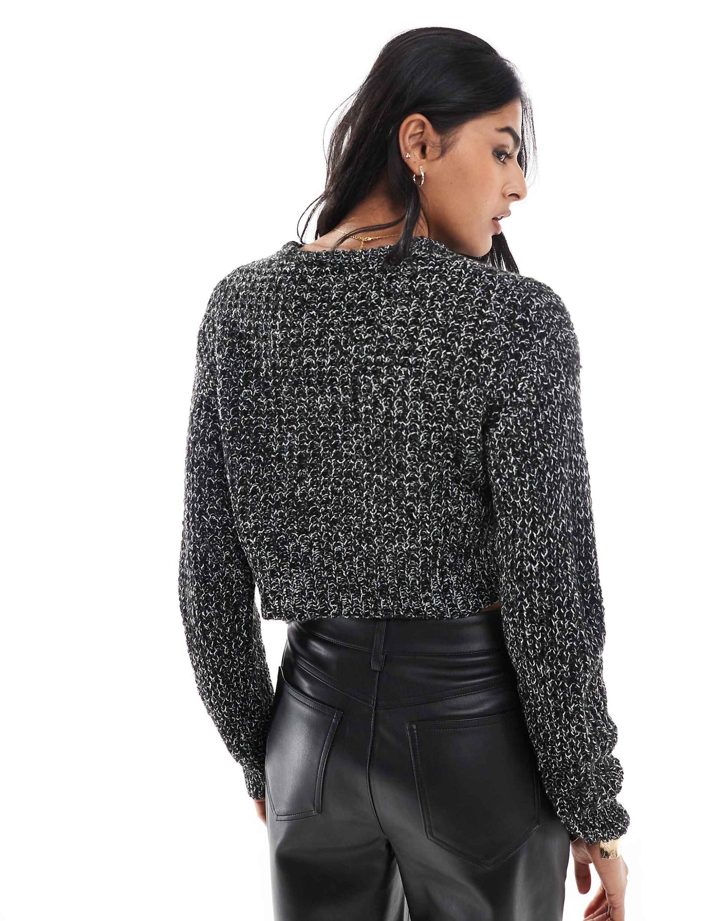 Cropped Boxy Ribbed Jumper