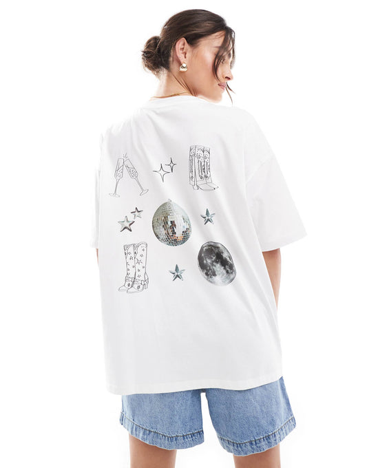 Oversized T-Shirt With Disco Graphics