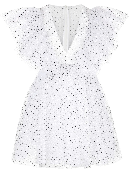 Tabetha Micro-Dot Print Flared Dress