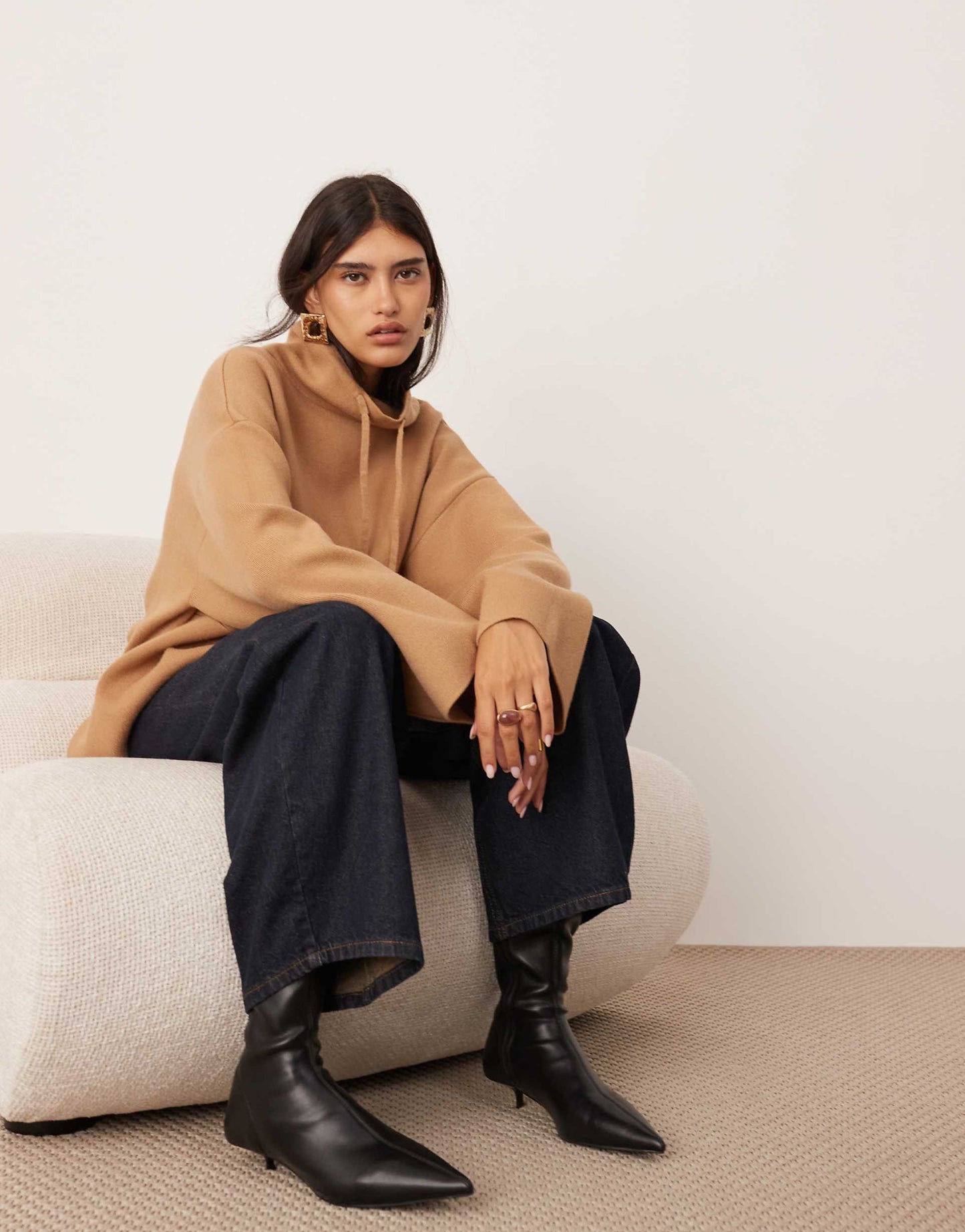 Premium Compact Knit High Neck Jumper
