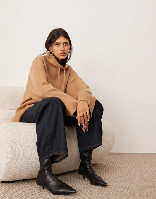 Premium Compact Knit High Neck Jumper
