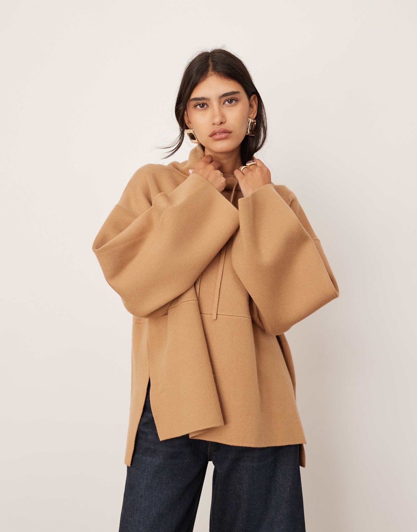 Premium Compact Knit High Neck Jumper