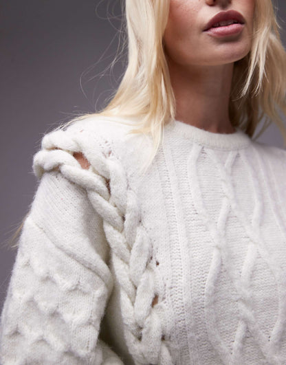 Knitted 3D Cable Relaxed Jumper