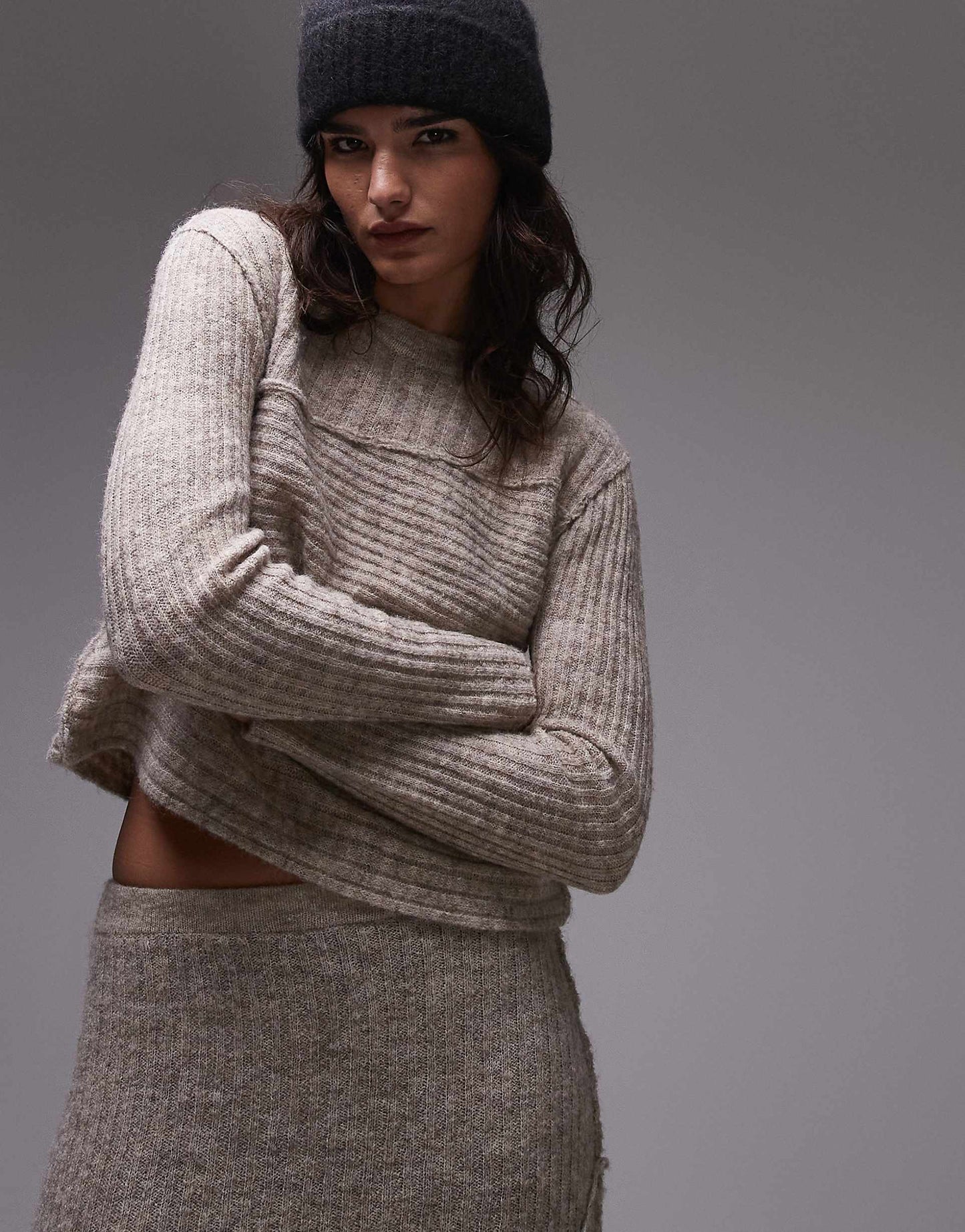 Knitted Co-Ord Asymmetric Top