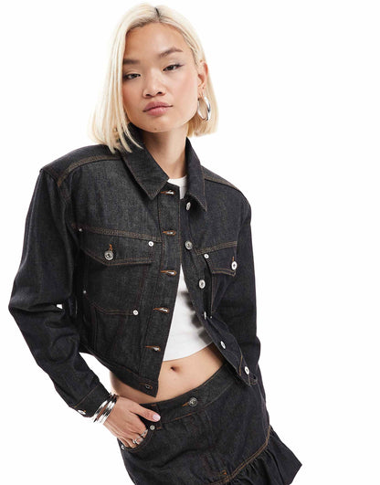 Cropped Denim Jacket Co-Ord