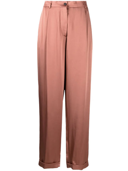 Wide-Leg Satin Trousers