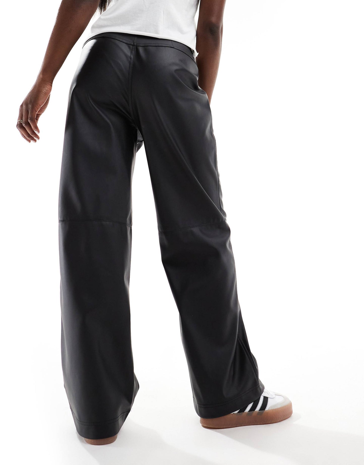 Faux Leather Wide Leg Trouser
