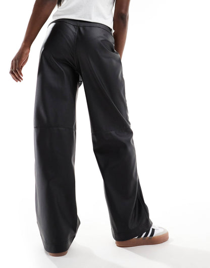 Faux Leather Wide Leg Trouser