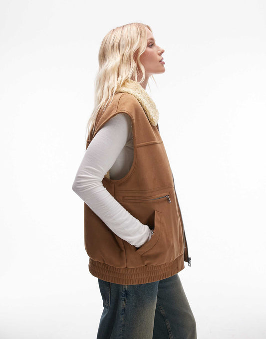 Faux Suede Gilet