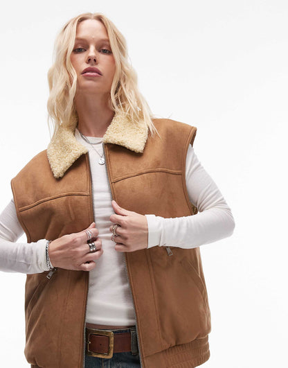 Faux Suede Gilet