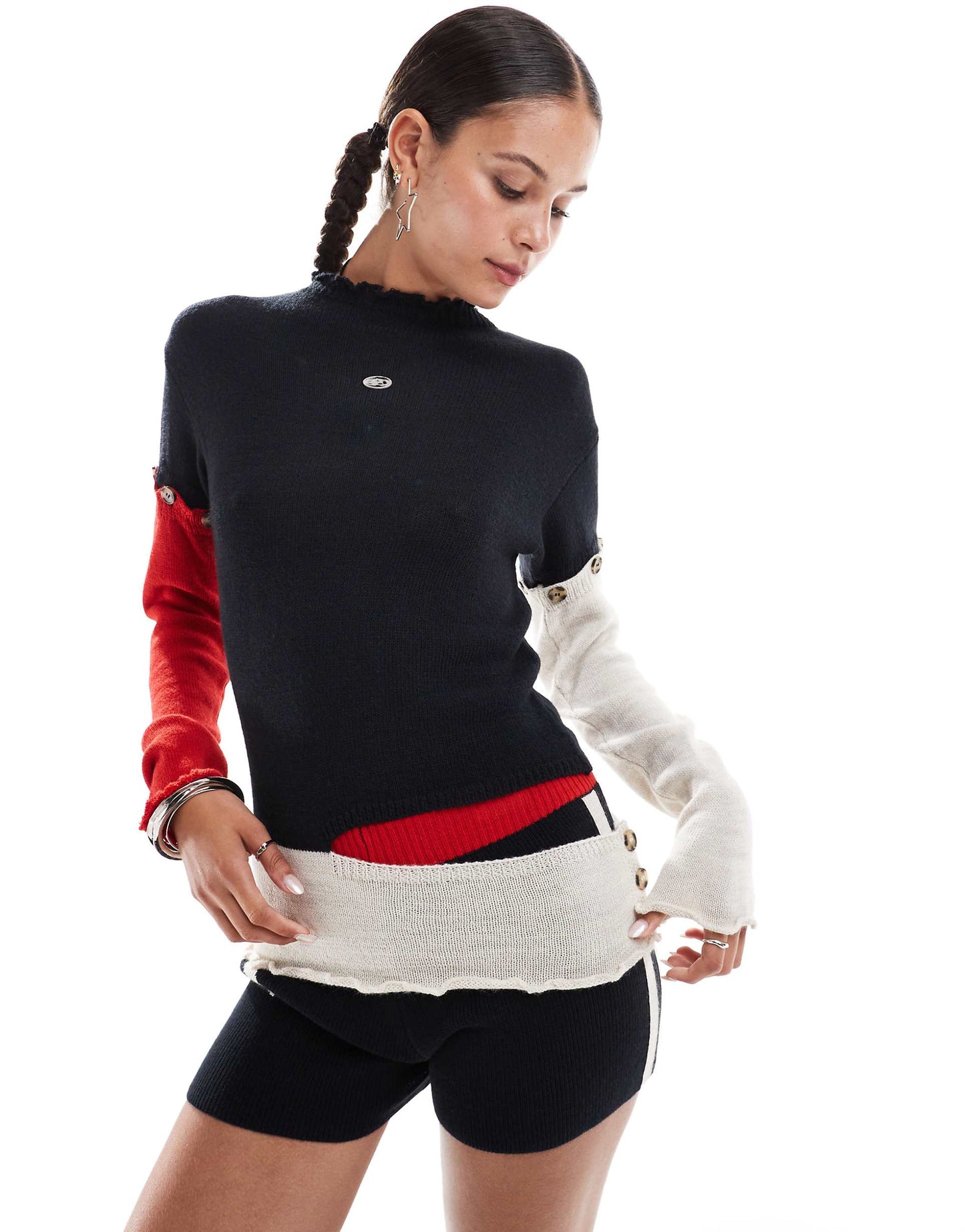 Liquorice Distressed Co-Ord Jumper