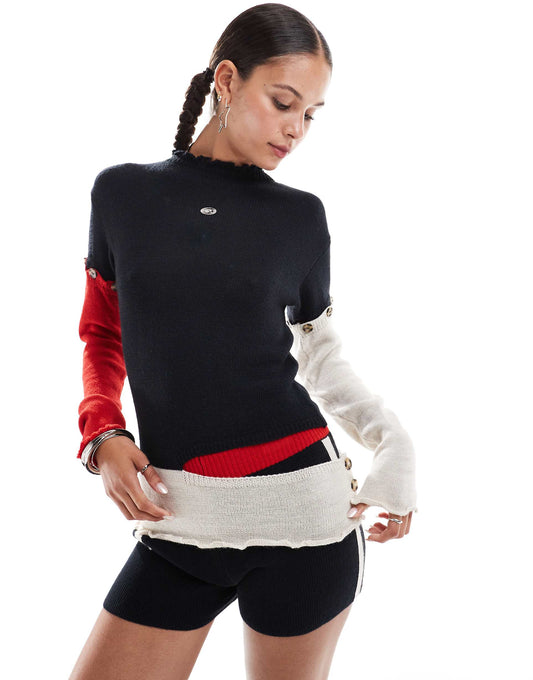 Liquorice Distressed Co-Ord Jumper