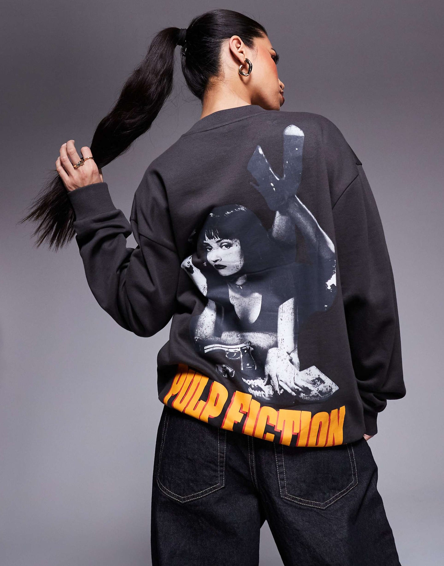 Unisex Oversized Sweatshirt With Pulp Fiction Prints