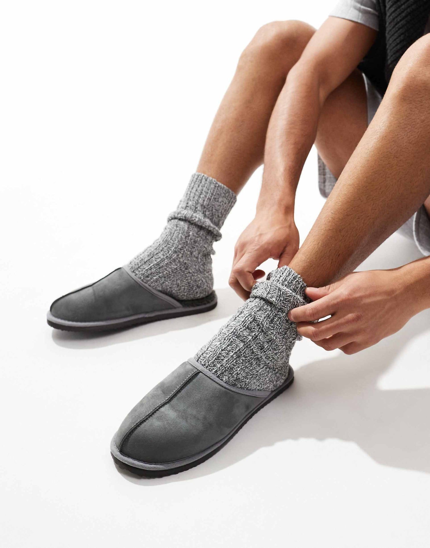 Faux Suede Slip On Slipper