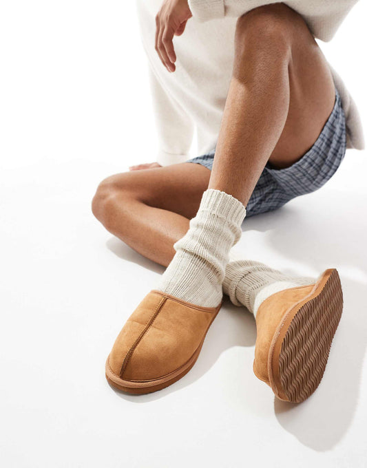 Faux Suede Slip On Slipper