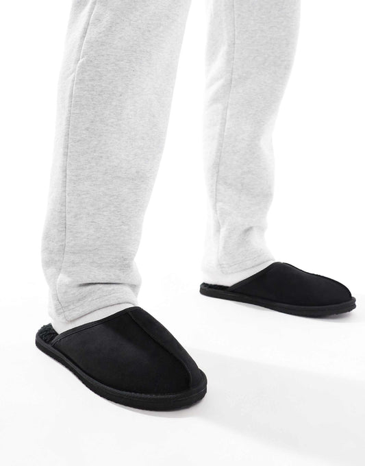Faux Suede Slip On Slipper