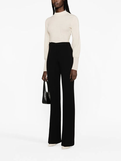Flared Wool-Blend Trousers