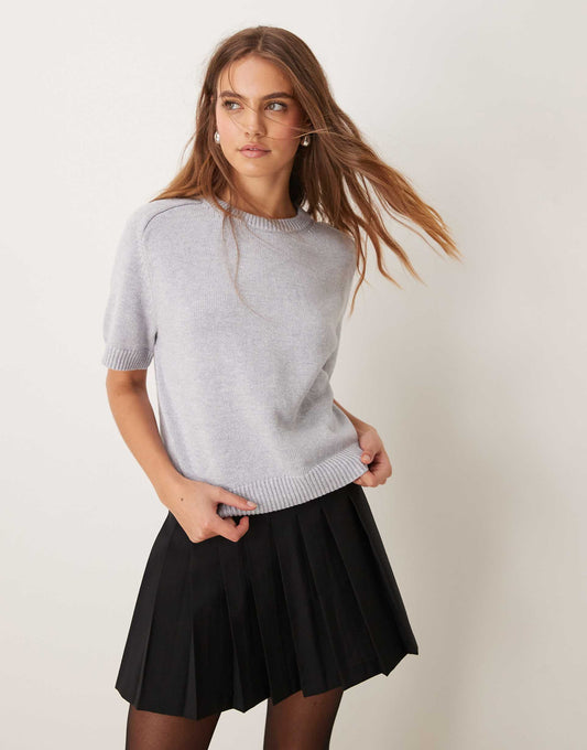 Crew Neck Knitted T-Shirt