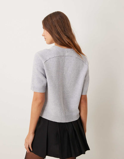 Crew Neck Knitted T-Shirt