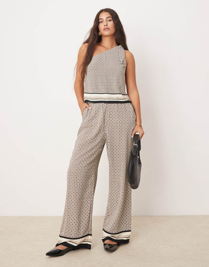 Co-Ord One Shoulder Printed Top