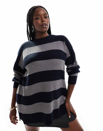 Drop Shoulder Striped Jumper