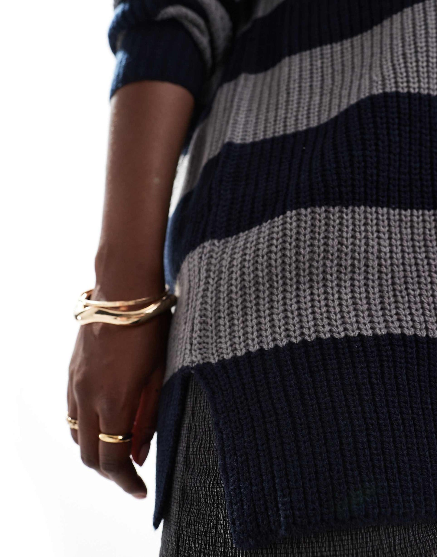 Drop Shoulder Striped Jumper