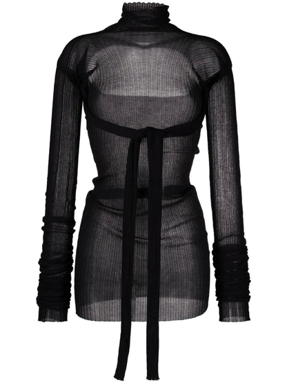 Open-Back Ribbed Knit Jumper