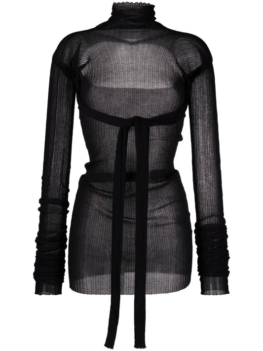 Open-Back Ribbed Knit Jumper