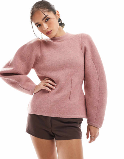 Crew Neck Structured Jumper