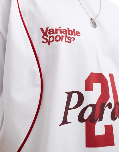 Boxy Oversized T-Shirt With Sporty Chest Print