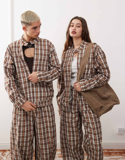 Unisex Check Print Jacket Co-Ord