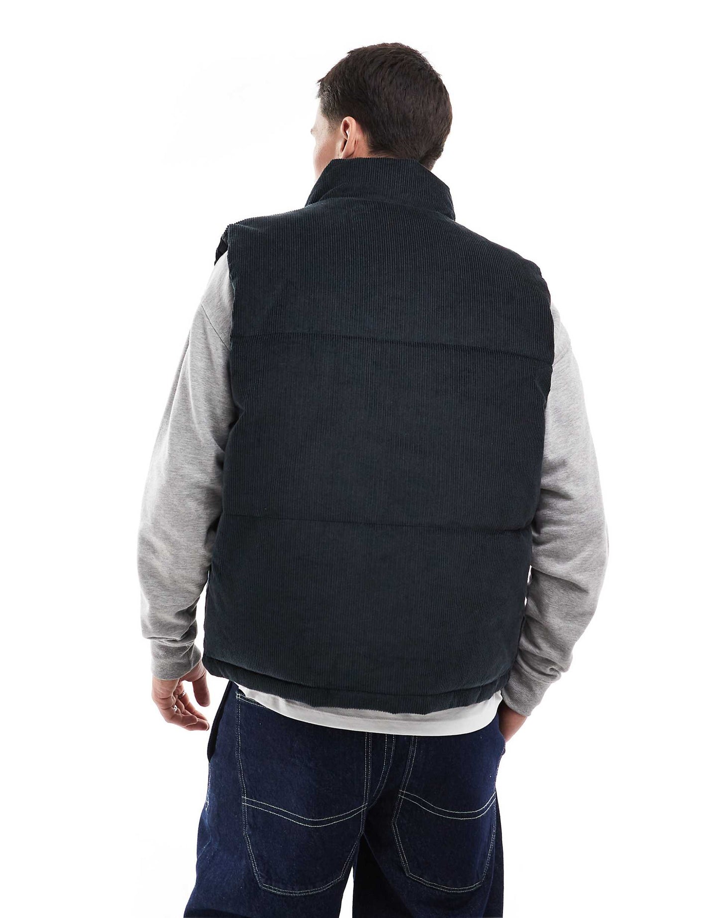 Reversible Nylon/Cord Relaxed Fit Puffer Vest