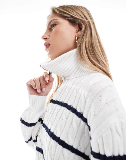 Half Zip Striped Jumper