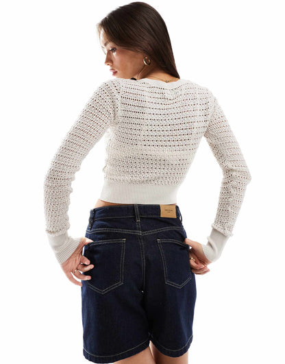 Scoop Neck Long Sleeve Knitted Top